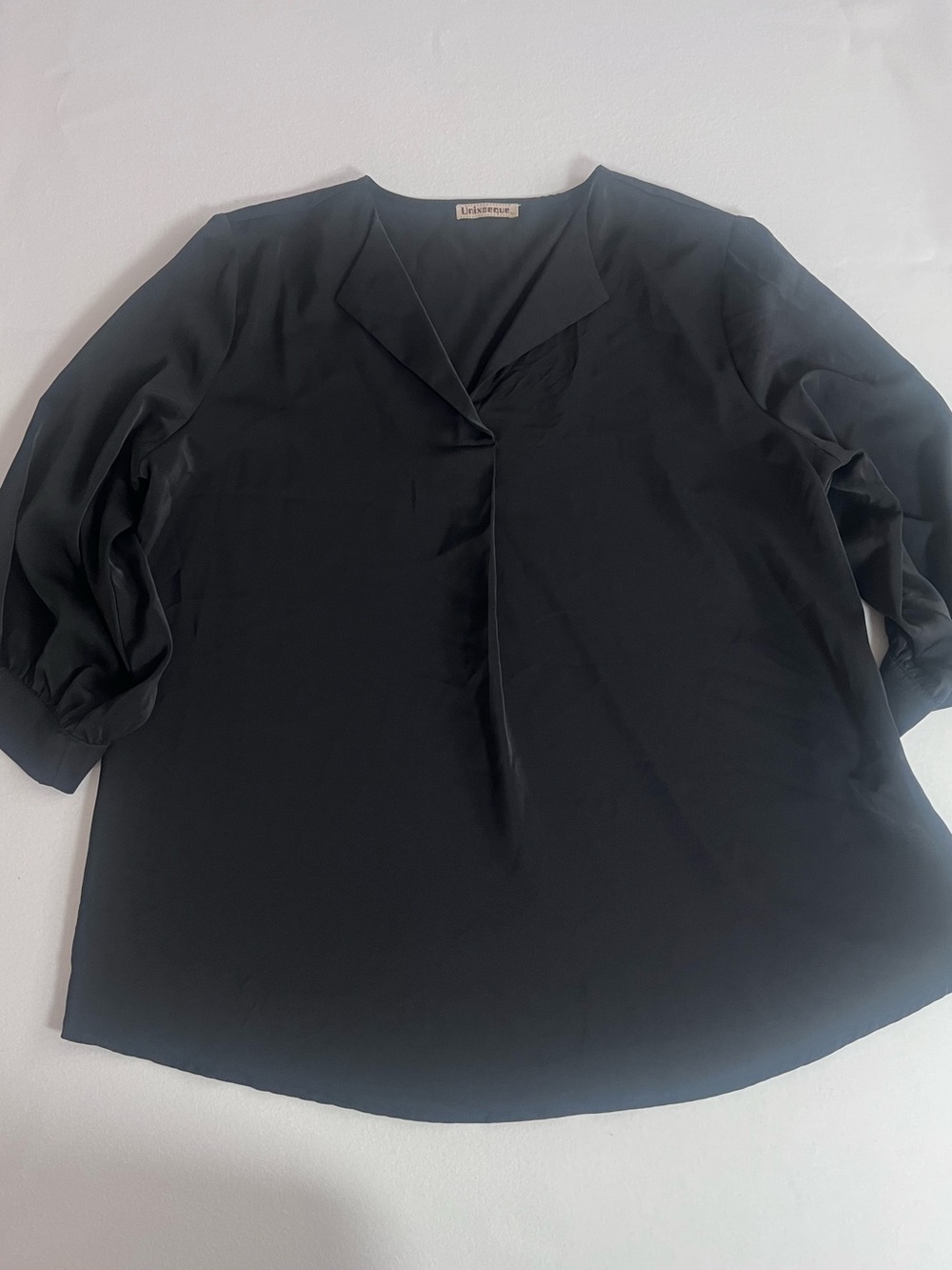 Black V-Neck Flowy Women's Top